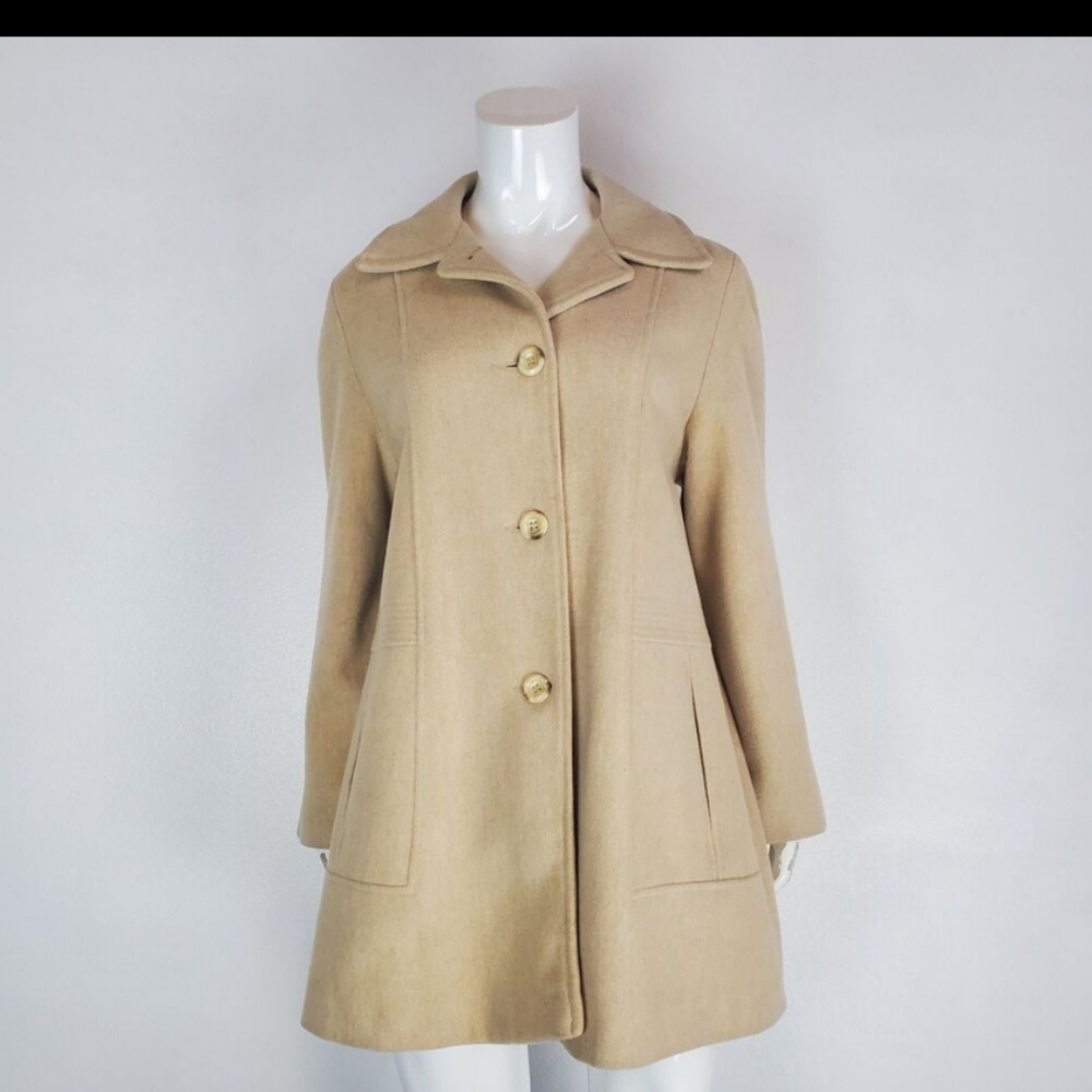 Vintage 60's Herman Kay Tan Wool Car Coat